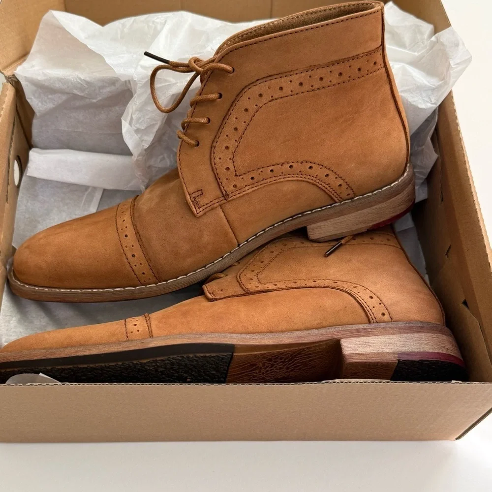 New Arkbird leather suede boots chukka tan men’s 8.5‎ lace up oxford ankle boot